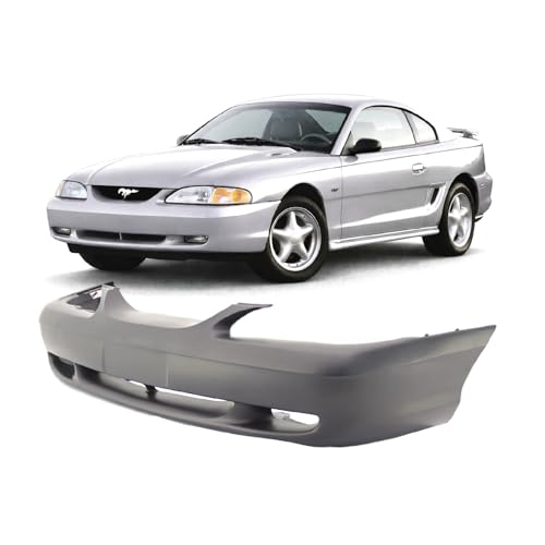 Image of FitParts Compatible with Ford Mustang 1994-1998 Front Bumper Cover | Primed, With Fog Light Holes, Coupe /Convertible, Ready to Paint, OEM F4ZZ17D957A, FO1000126
