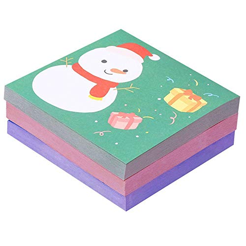 50 hojas Blocs de notas autoadhesivos de Feliz Navidad Notas de mensaje de mueco de nieve lindo Bloc de notas decorativas Papel de notas Memo Papelera Suministros de oficina