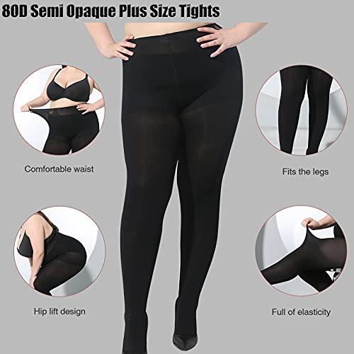 Opaque Tights Plus Size - Comfy Queen Size Tights, Warm Straight Crotch Leggings, for Chubby Women2