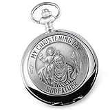 De Walden Godfather's Christening St Christopher Pewter Front Pocket Watch