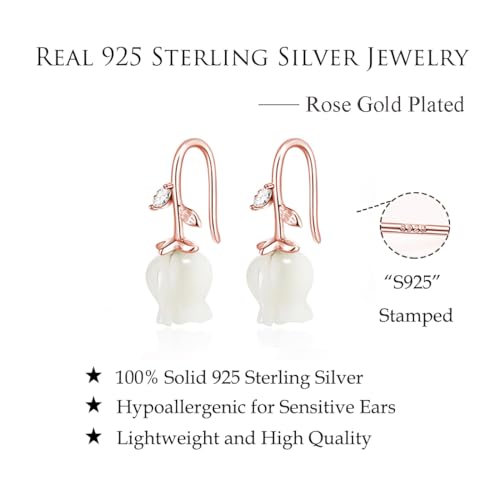Reffeer Solid 925 Sterling Silver Flower Crawler Cuff Earrings Wraps for Women Teen Girls Flower Wrap Earrings Climber (C-Rose Gold) by Reffeer - Used condition - Image 6