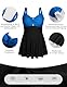 Hanna Nikole Frauen Einteiler Badekleid Spaghetti-Träger Badekleid mit Boyshort Retro Ruched Bauchweg Schwimmkleid Saphirblau 50 Große Größen