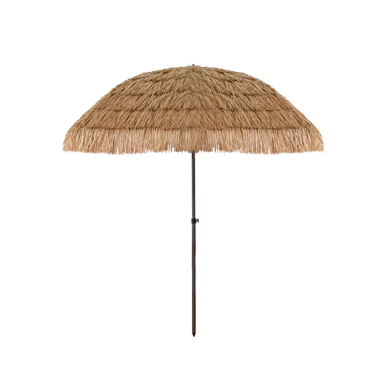 newgarden - Sombrilla de Rafia Hawaiana y Acero para Exterior, Playa, Jardin Ø 220 cm Impermeable y Plegable. Altura Ajustable para la Terraza y el Balcón