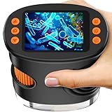 [Caméra HD 4K & grossissement x200] : équipée d'un capteur vidéo 4K et d'une molette de mise au point manuelle précise, cette loupe électronique atteint un grossissement continu jusqu'à 200x. L'instrument optique est idéal pour l'analyse détaillée des structures végétales, de l'anatomie des insectes, des fibres textiles, des pièces de monnaie, des minéraux ainsi que des objets quotidiens tels que les blocs de construction.
