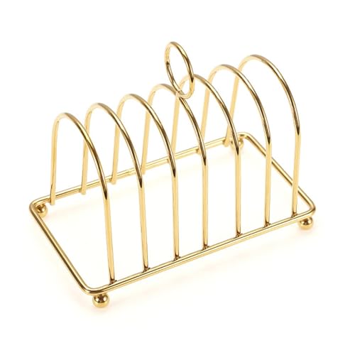 Bread Loaf Stand Toast Rack Holder Countertop Decoration Baking Shelf Grid Cooling Station for Kitchen Bakeware- Gold