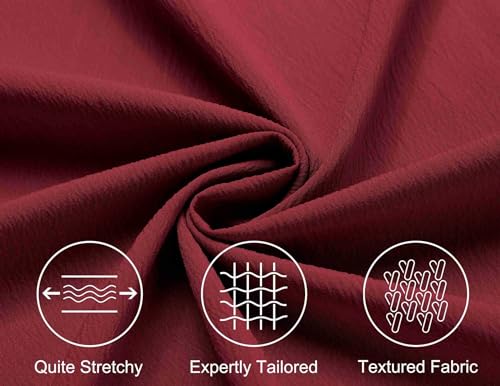 Image of DEELMO Mens Casual Button Down Shirt Summer Beach Shirts Long Sleeve Cuban Collared Tropical Textured Shirts