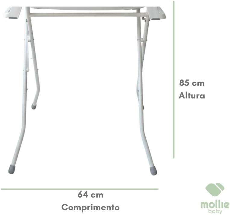 Banheira de Bebê Dobrável Portátil até 35 Litros com Suporte e Almofada de Banho Cinza - Mollie Baby