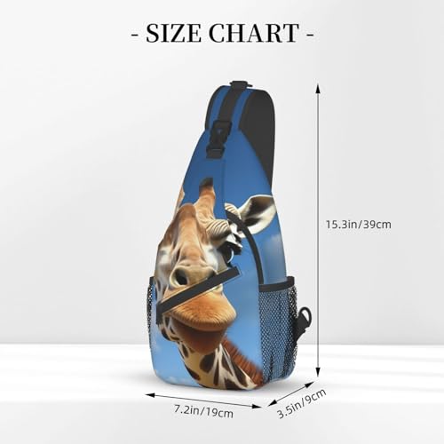 Sac de poitrine imprimé girafe amusante et sangle ajustable - 4