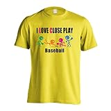 [アートワークスコウベ] 野球 Tシャツ 半袖 練習着 ドライ I LOVE CLOSE PLAY ユニセックス XXXL イエロー