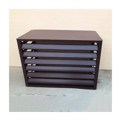 Contenedor para basura exterior que oculta el aire acondicionado con lamas