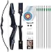 Recurve-Bogen-Set mit 8 Pfeilen, 30-40 lb Bogenschießen-Takedown-Bogen für Rechts- und Linkshänder, Anfänger bis Erwachsene (schwarz, Beidhändig, 30, Pfund)