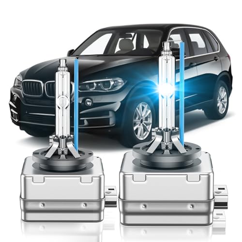 SENROBO Fit for BMW 2007-2017 X3 X5 E70 F15 35i Xdrive 2008-2019 X6 2008-2016 535i E60 F10 M5 GT D1S HID Xenon Headlight Bulbs, 350% Brightness, High Low Beam Light Bulb, 8000K White Blue, Pack of 2