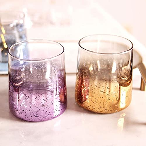Vasos de whisky y agua en vidrio rosa para decoración de mesas de fiesta 5