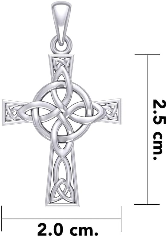 Jewelry Trends Four Point Celtic Knot Cross Silver Pendant Necklace 18" - Image 2