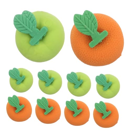 POPETPOP 100個ミニフルーツ消し かわいいリンゴとオレンジ形状の筆用消し 学校や教室の賞品 向け文具デスク飾り 楽しい学習グッズ