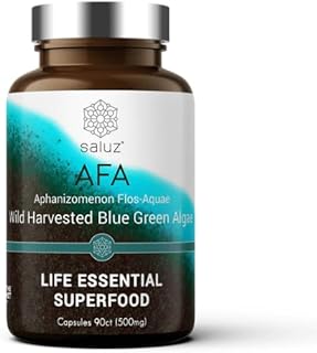 Amazon | AFAブルーグリーンアルジー 藻サプリメント 藍藻 AFA Wild Harvested Blue Green Algae Saluz (90 カプセル) | Saluz | マルチビタミン&ミネラル