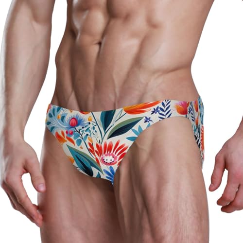 Men's Briefs Sexy Flowers Floral Bikini Siwmming Swimwear 208514574