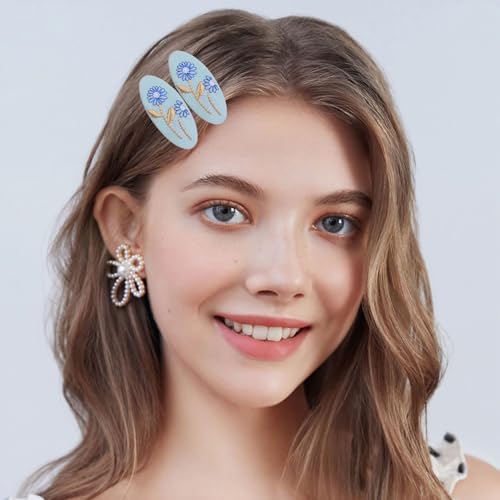 Set de 2 pinzas vintage bordadas para cabello miniatura 4
