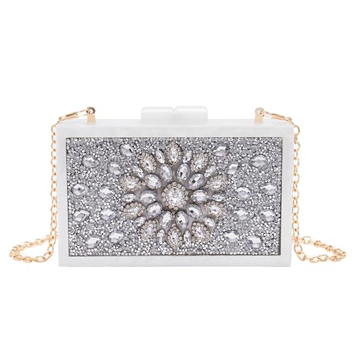 Image of Clutch Bag for Women Evening Bag with Detachable Chain Strap Gala Balls Purse for Wedding Cockatail