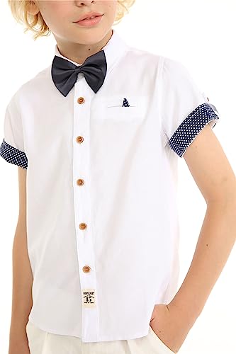 Image of Mud Kingdom Little Boys Dress Shirts Short Sleeve Cute Summer