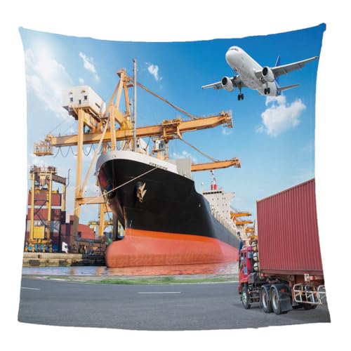 GXBDYD Wohndecke Kuscheldecke Flauschige und Warme Flanell Decke 80X150cm Super Flausch Fleecedecke Sofadecke Mit Modernes Design Von Flugzeugen Und Schiffen Muster Als Sofaüberwurf Decke Oder Wohnzimm
