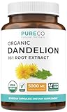 USDA Organic Dandelion Root Extract - High Potency 10:1 Dandelion Root Supplement with 5000mg Herbal Equivalent Strength for Liver Cleanse Detox & Repair Support - Vegan & Non-GMO (2 Month Supply)
