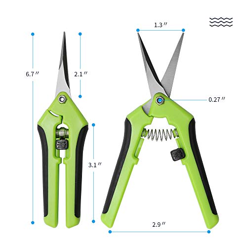 Trimming Scissors Pruning Shears Gardening Hand Pruning Snips Small Pruning Scissors Stainless Steel Scissors with Spring-Loaded Comfortable Grip for Plant (3 Pack) - Image 3
