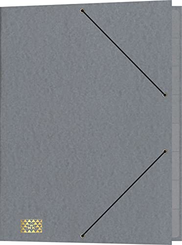 RNK 4616-7 - Konferenz- und Ordnungsmappe mit Gummizug, Maße (BxH) 245 x 340 mm, bis DIN A4, 9 Fächer, grau, 1 Stück