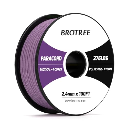 Brotree 275 Paracord 2.4mm Tactical Cord 100ft Nylon Cord (Lilac)