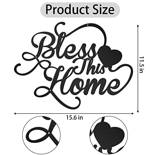Blessed Wall Decor Bless This Home Sign Black Art Wall Decor Bless This Home Wall Decor Metal Wall Art Home Decorations For Living Room Entryway Decor Rustic Home Wall Decor Over The Door Decor #TOP1