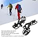 Leapiture 1 Pair Set 18 Tooth Crampons Snow Hiking Cleats Anti Slip Shoe Grips Snow Traction Crampons Mountaineering Ice Cleats for Winter Climbing (M)