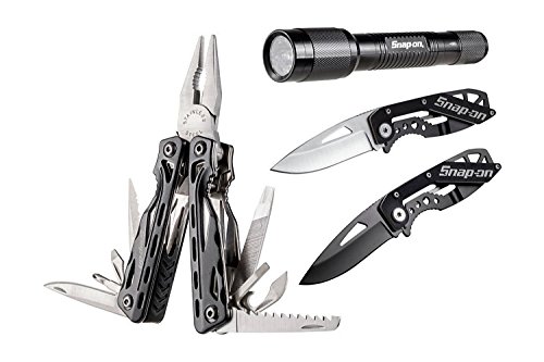 Multifunction Tool - Knives and Flashlight Set - Black