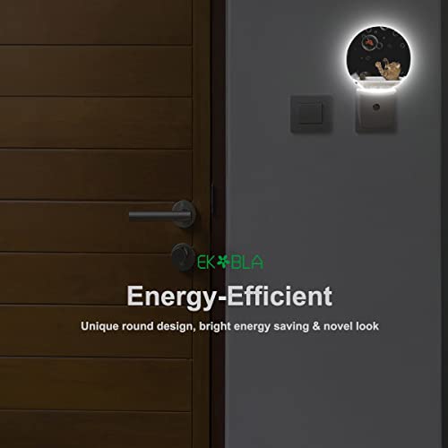 Image of EKOBLA Cat and Fish Night Light, Cute Cat Playing with Fish in Tub Night Lights Plug Into Wall for Home Decor, Adults and Kids Room