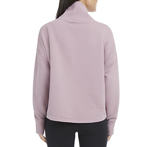 Danskin Women's Long Sleeve Ridge Cowl Neck Pullover, Mauve Shadow, Medium #TOP4