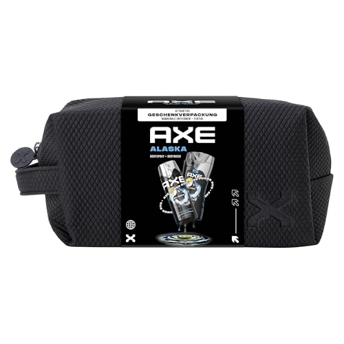 Axe Geschenkset Alaska Pflegeset mit Bodyspray, Duschgel und Kulturbeutel(150 ml + 250 ml)