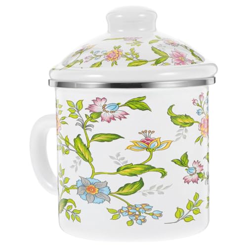 GRADENEVE Emaillierte Teetasse Für Getränke Große Kapazität Altmodischer Wasserbecher Vielseitiger Kaffeebecher Für Zuhause Büro Und Camping
