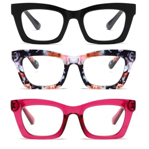 Hubeye Oversized Women Reading Glasses Fashion Anti Blue Light Reader