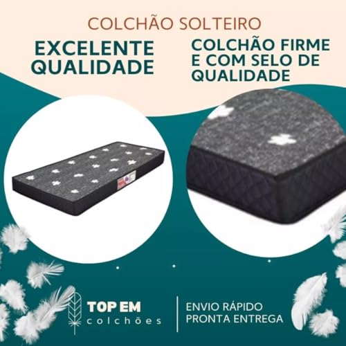 Colchão Solteiro Espuma D20 Tratamento Antifungo Antialérgico Qualidade Premium
