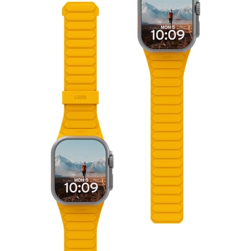 Image of Urban Armor Gear UAG Replacement Watch Strap, Pathfinder Strap / Watch Band Designed for Apple Watch (49mm / 46mm / 45mm / 44mm) (Series 4-11 / Ultra 3 / Ultra 2 / Ultra /SE / SE2 ) (Watch NOT Included)- Heritage Yellow /Black