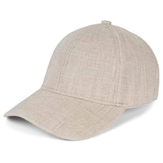 styleBREAKER Cappellino Unisex in Lino | Berretto da Baseball 6 Pannelli Regolabile con Visiera Curva | Cappello Estivo Traspirante con Chiusura in Metallo | Leggero, Comodo & Elegante, Beige