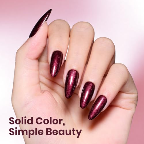 Image of beetles Burgundy Glitter Gel Polish - Cherry Mocha Red Wine Color Gel, 15ML Polish Soak Off UV LED Nail Art Starter Manicure Salon DIY at Home