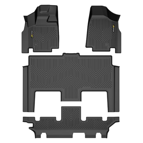 G-PLUS Floor Mats Cargo Liner Fit Dodge Grand Caravan 2008-2020 1st & 2nd & 3rd Row All Weather Truck Floor Liner Waterproof TPE Black 4PCS