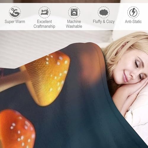 Couverture en flannel champignon 140x180 cm douce et chaude pour lit - 6