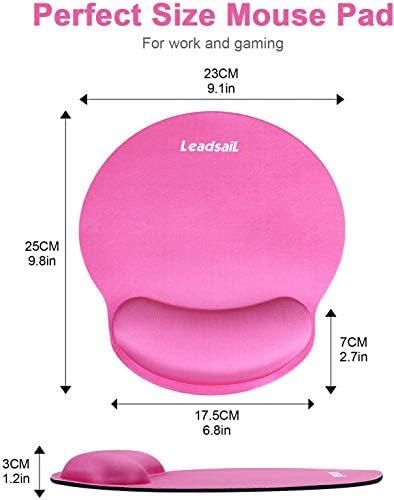 LeadsaiL Mouse Mat Round Gaming Mouse Pad with Wrist Support, Non-slip Rubber base, Waterproof Surface, Mousepads with Wrist Rest, Compatible with Laser and Optical Mice for Gaming, Office Working
