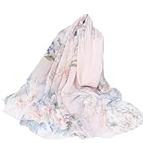 [JUI3N] シルク スカーフ レディース 春 夏 用 シルク風 絹 混 花柄 大判ストール 薄手 羽織り プレゼント ギフト 夏用ストール uv 接触冷感 日焼け対策 首 uvカット冷房対策 Free Size 卒業 入学 花見 クリスマス カラー37 プレゼント