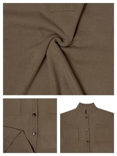 Image of Sumleno Long Sleeve Cardigan Sweaters for Women Button Down Tops Vintage Grandpa Aesthetic Grunge Fall Winter Outfits