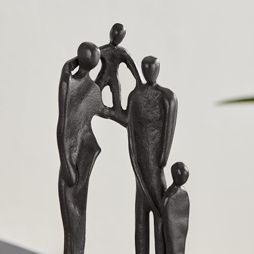 Escultura Abstracta Familia de Cuatro Hierro Fundido Marrón miniatura 4
