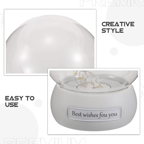Cúpula de cristal con luz LED blanca Veemoon para proteger tus flores eternas de forma elegante 4