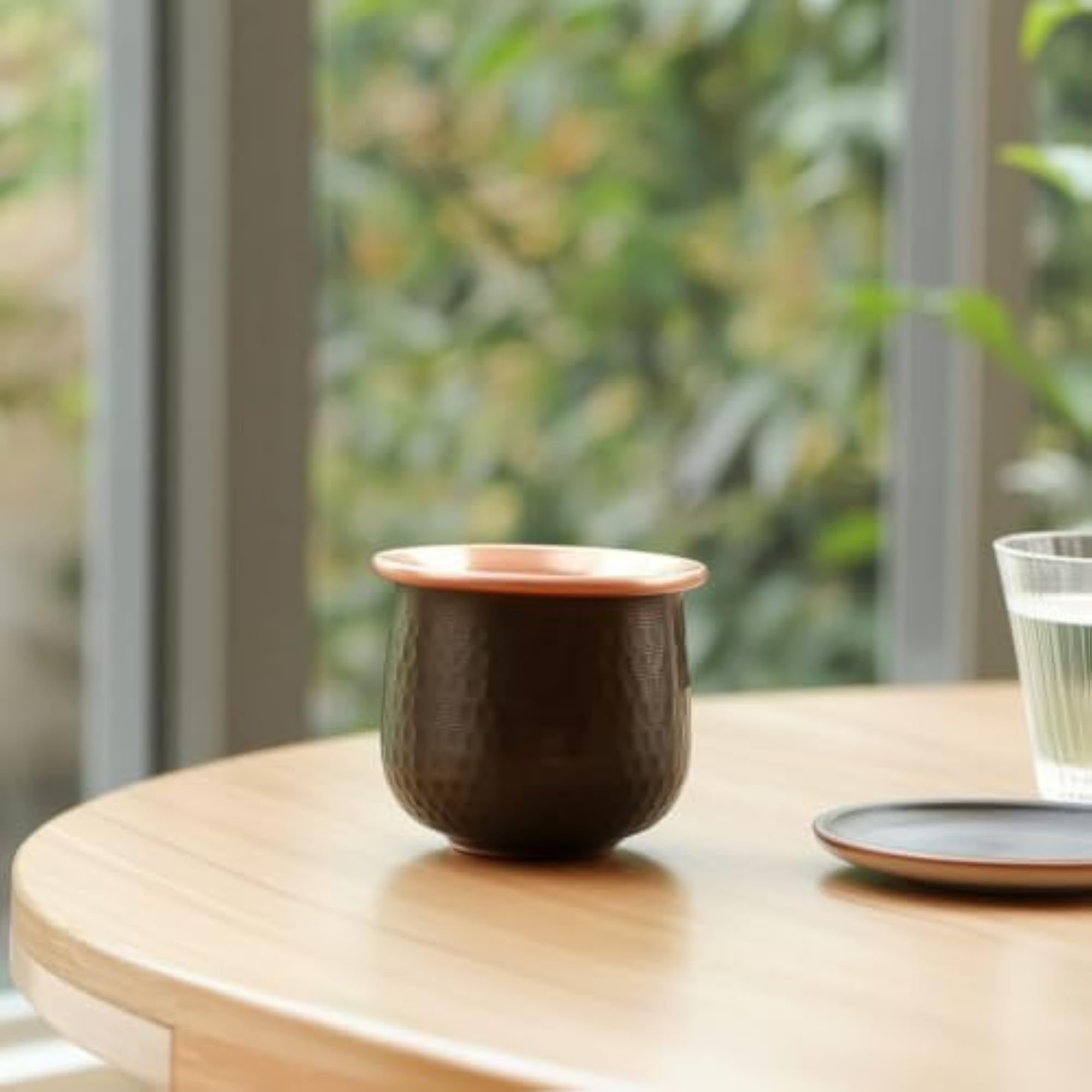 Handmade Copper Tea Cup, Hammered Exterior for Collectors