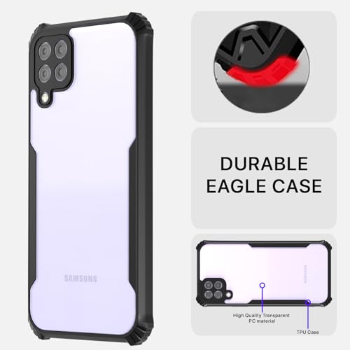 Image of Pikkme Samsung Galaxy A22 4G Back Cover Shockproof Bumper Clear Transparent Case for Samsung Galaxy A22 4G (Black)